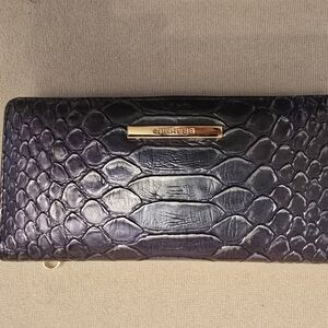 Brahmin Purple Crocodile Embossed Wallet